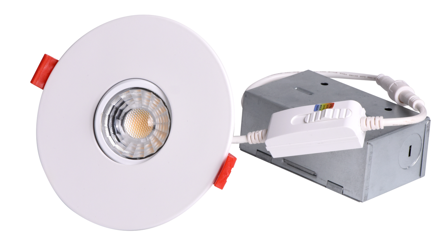 3" Recessed LED Module Gimbal with Integral Driver in Connection Box 5CCT With 4" Round Trim