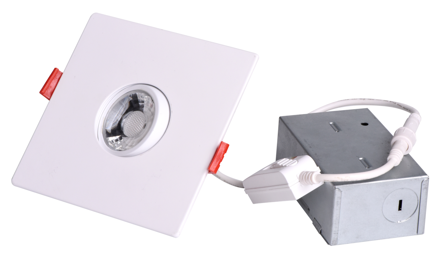 3" Recessed LED Module Gimbal with Integral Driver in Connection Box 5CCT With 4" Square Trim